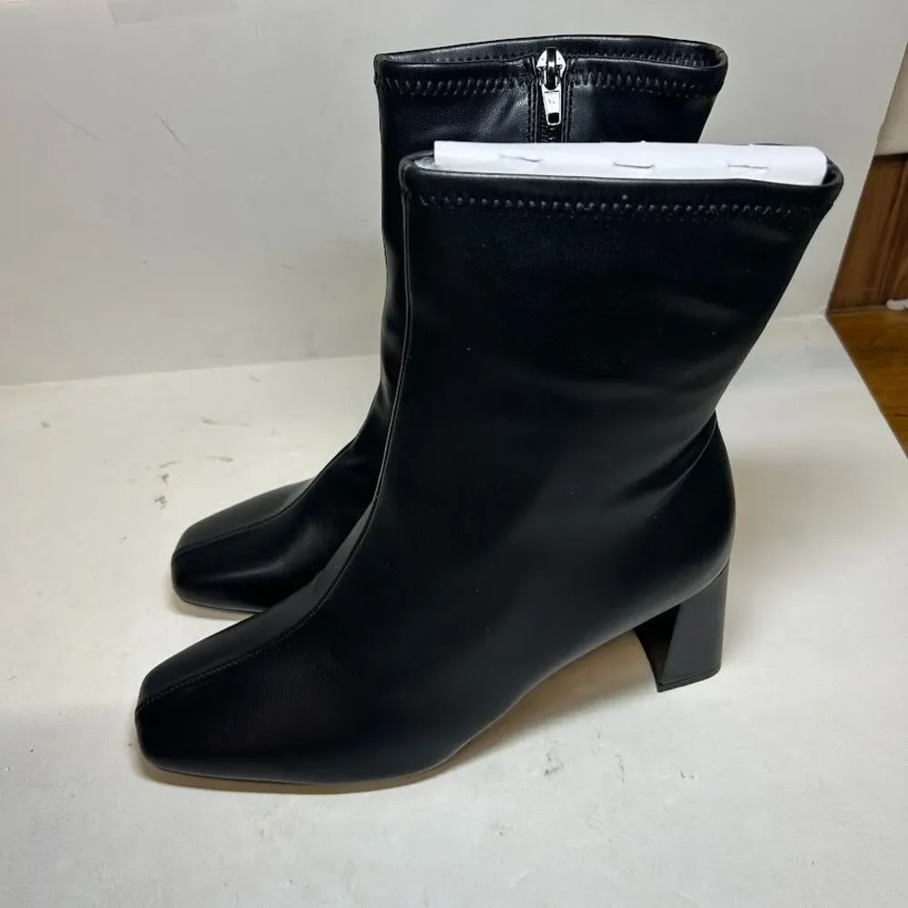 Steve Madden Womens 9.5 M Black Harli Block Heel Ankle Booties NIB QV5